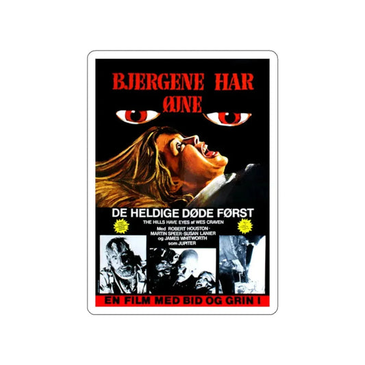 THE HILLS HAVE EYES (DANISH) 1977 Movie Poster STICKER Vinyl Die-Cut Decal 2 Inch - The Sticker Space