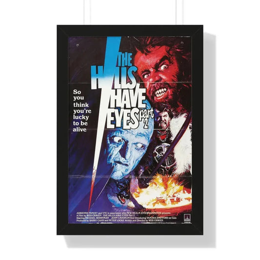 THE HILLS HAVE EYES PART II 1984 - Framed Movie Poster 16″ x 24″ Black - The Sticker Space