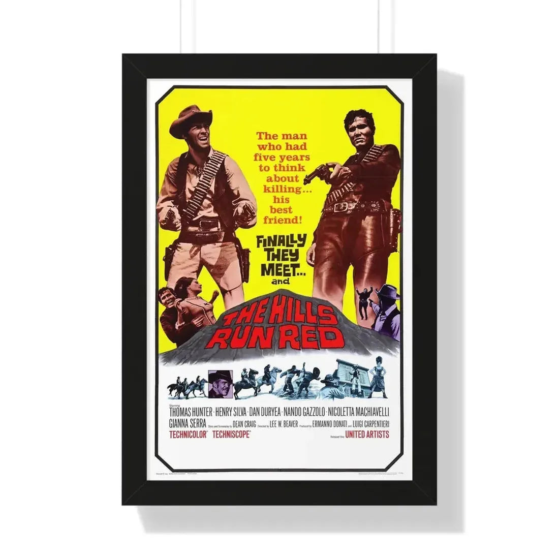 THE HILLS RUN RED (RIVER OF DOLLARS) 1966 - Framed Movie Poster 16″ x 24″ Black - The Sticker Space