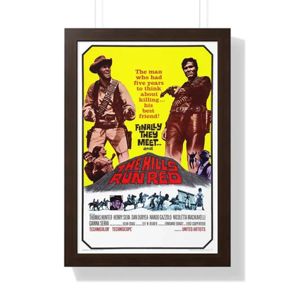 THE HILLS RUN RED (RIVER OF DOLLARS) 1966 - Framed Movie Poster 16″ x 24″ Walnut - The Sticker Space