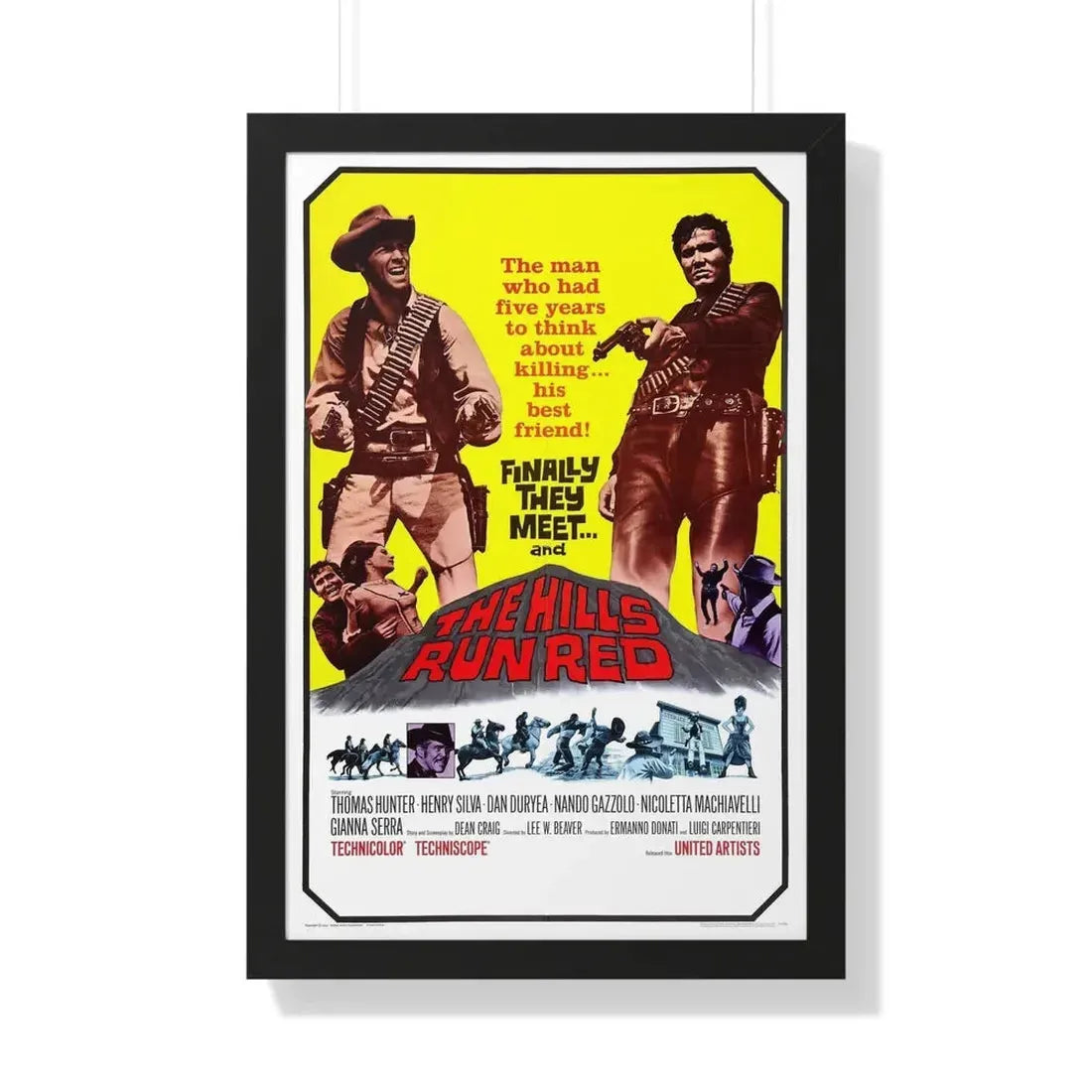 THE HILLS RUN RED (RIVER OF DOLLARS) 1966 - Framed Movie Poster 20" x 30" Black - The Sticker Space