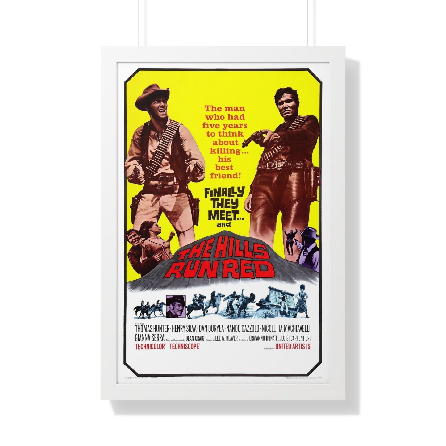 THE HILLS RUN RED (RIVER OF DOLLARS) 1966 - Framed Movie Poster-20" x 30"-The Sticker Space