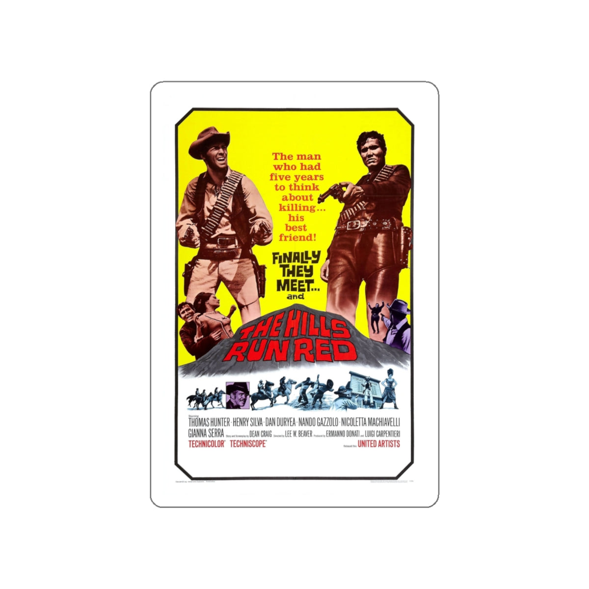 THE HILLS RUN RED (RIVER OF DOLLARS) 1966 Movie Poster STICKER Vinyl Die-Cut Decal-White-The Sticker Space