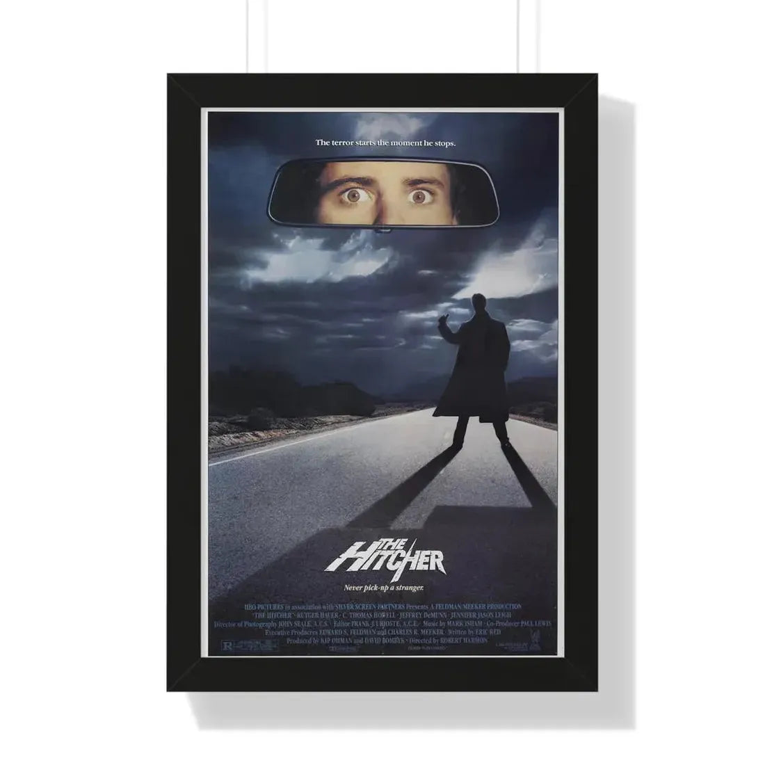 THE HITCHER 1986 - Framed Movie Poster 16″ x 24″ Black - The Sticker Space