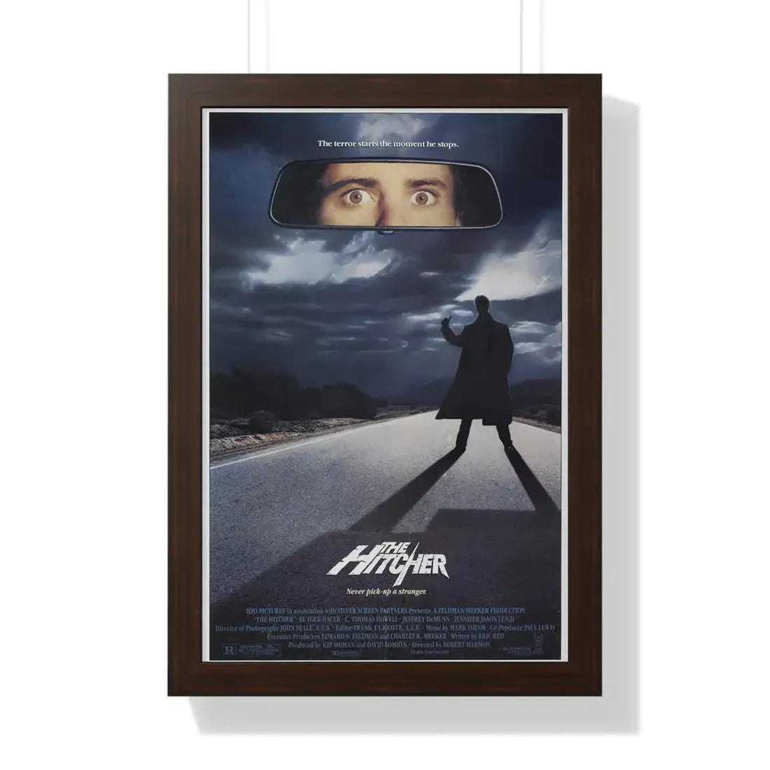 THE HITCHER 1986 - Framed Movie Poster 16″ x 24″ Walnut - The Sticker Space