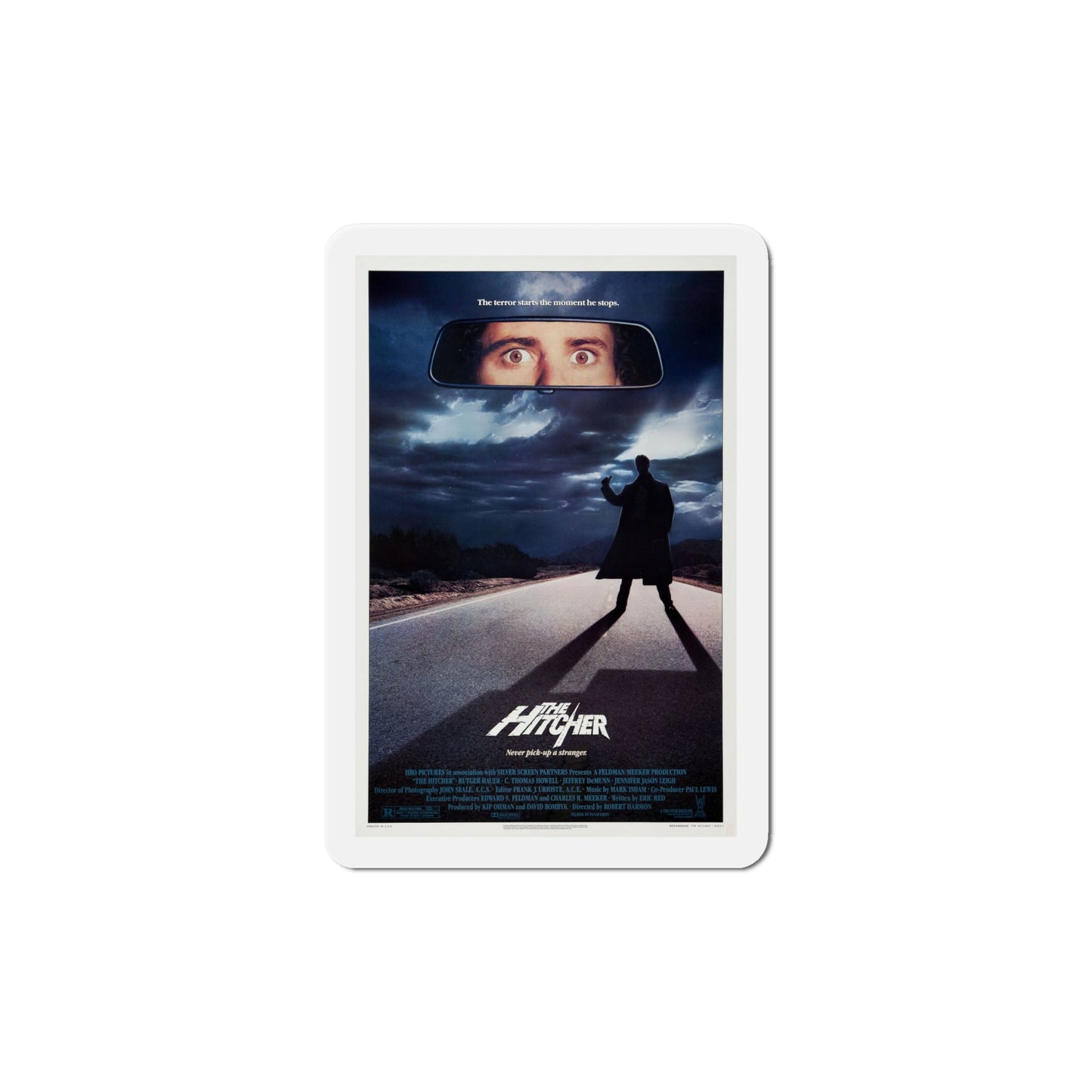 The Hitcher 1986 Movie Poster Die-Cut Magnet-6 × 6"-The Sticker Space