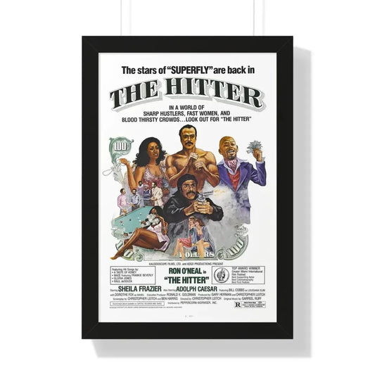 THE HITTER 1979 - Framed Movie Poster 16″ x 24″ Black - The Sticker Space
