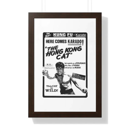 THE HONG KONG CAT 1973 - Framed Movie Poster 16″ x 24″ Walnut - The Sticker Space