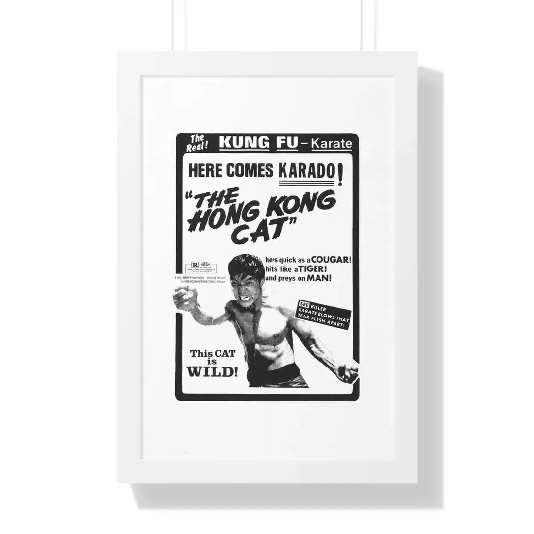 THE HONG KONG CAT 1973 - Framed Movie Poster 16″ x 24″ White - The Sticker Space