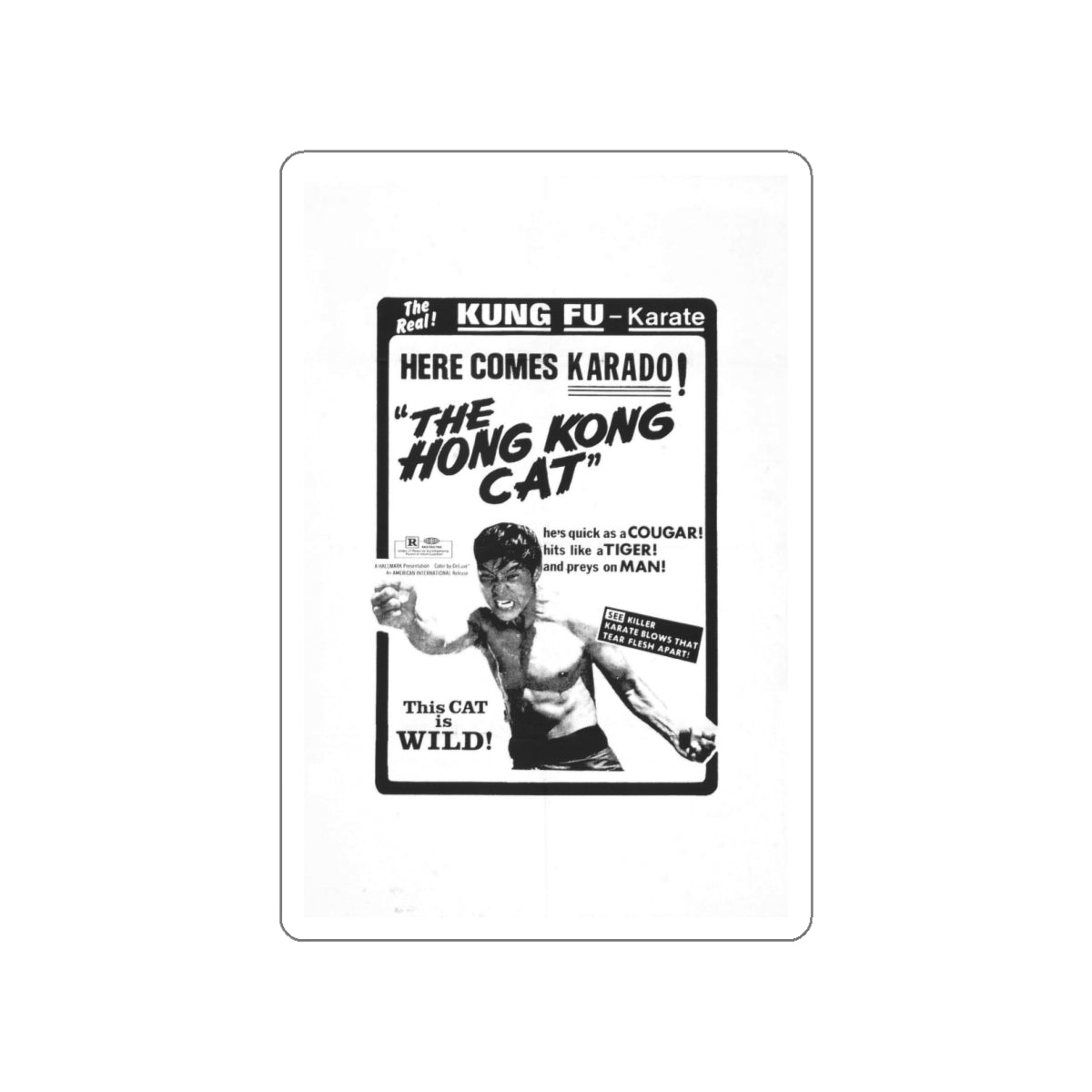 THE HONG KONG CAT 1973 Movie Poster STICKER Vinyl Die-Cut Decal-White-The Sticker Space