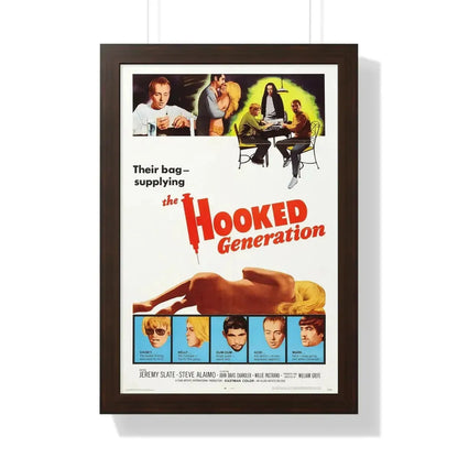 THE HOOKED GENERATION 1968 - Framed Movie Poster 16″ x 24″ Walnut - The Sticker Space