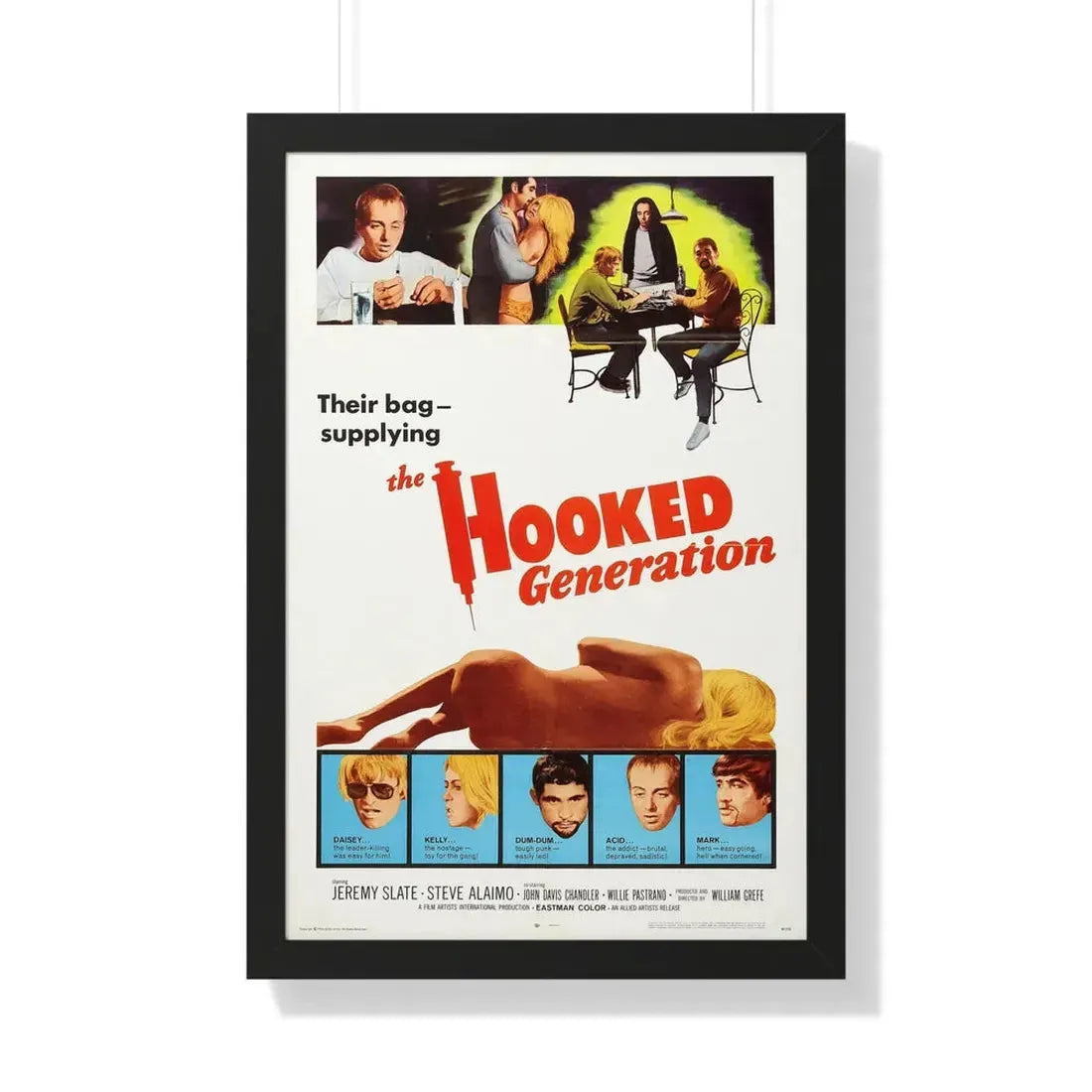 THE HOOKED GENERATION 1968 - Framed Movie Poster 20" x 30" Black - The Sticker Space