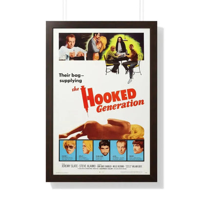 THE HOOKED GENERATION 1968 - Framed Movie Poster 20" x 30" Walnut - The Sticker Space