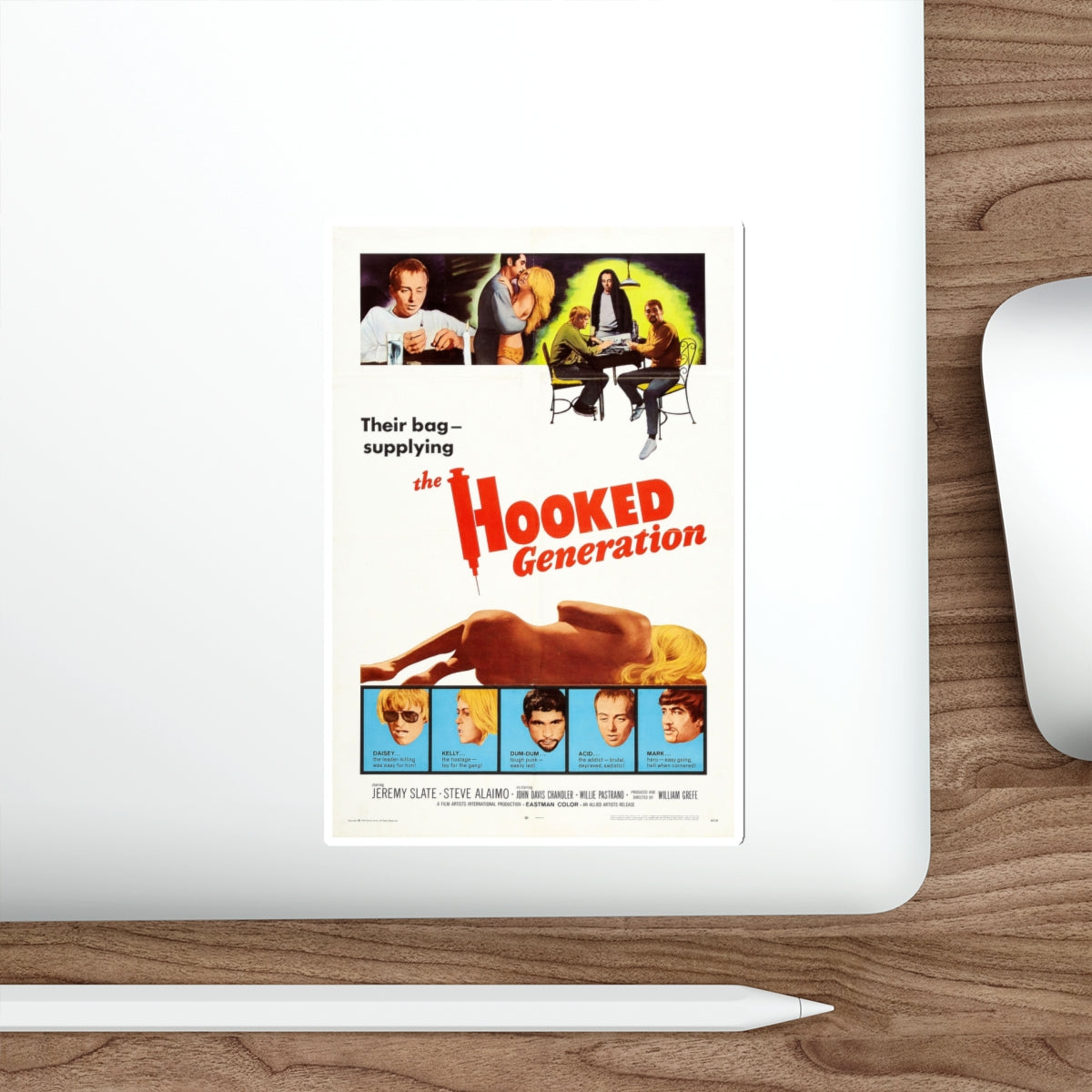 THE HOOKED GENERATION 1968 Movie Poster STICKER Vinyl Die-Cut Decal-The Sticker Space