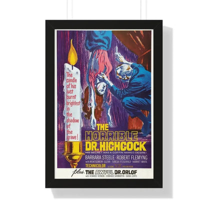 THE HORRIBLE DR HICHCOCK + THE AWFUL DR ORLOFF 1962 - Framed Movie Poster 16″ x 24″ Black - The Sticker Space
