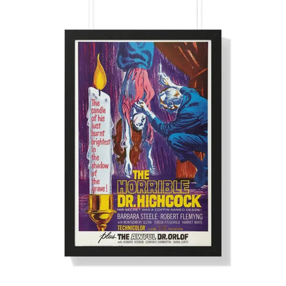 THE HORRIBLE DR HICHCOCK + THE AWFUL DR ORLOFF 1962 - Framed Movie Poster 20" x 30" Black - The Sticker Space