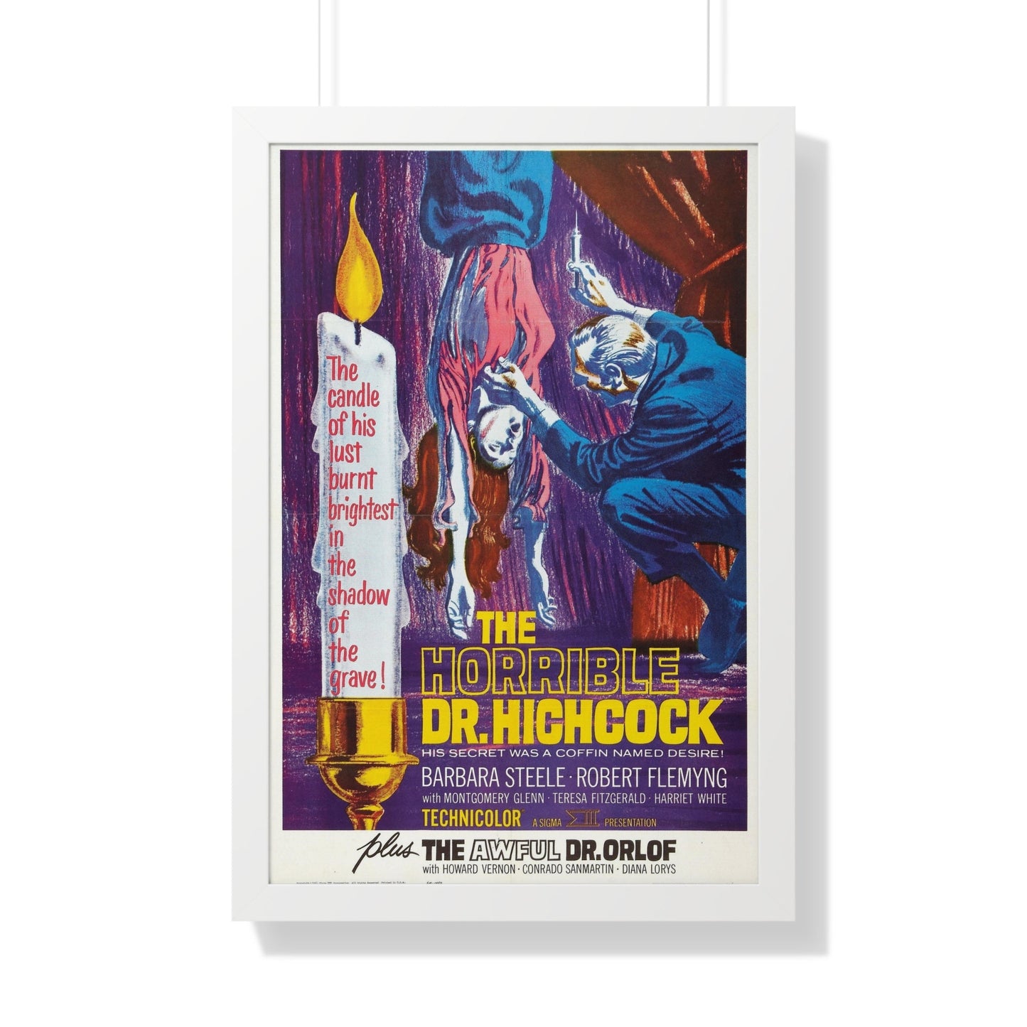 THE HORRIBLE DR HICHCOCK + THE AWFUL DR ORLOFF 1962 - Framed Movie Poster-20" x 30"-The Sticker Space