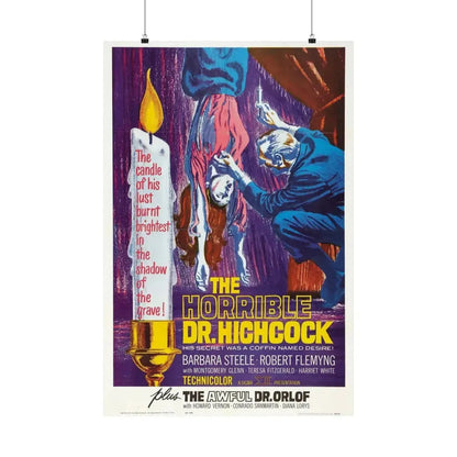 THE HORRIBLE DR HICHCOCK + THE AWFUL DR ORLOFF 1962 - Paper Movie Poster 24″ x 36″ Matte - The Sticker Space