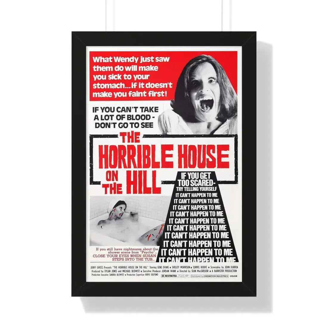 THE HORRIBLE HOUSE ON THE HILL (DEVIL TIMES FIVE) 1976 - Framed Movie Poster 16″ x 24″ Black - The Sticker Space