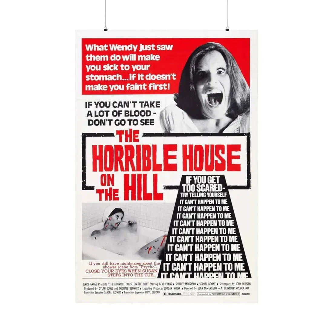 THE HORRIBLE HOUSE ON THE HILL (DEVIL TIMES FIVE) 1976 - Paper Movie Poster 36" x 54" Matte - The Sticker Space
