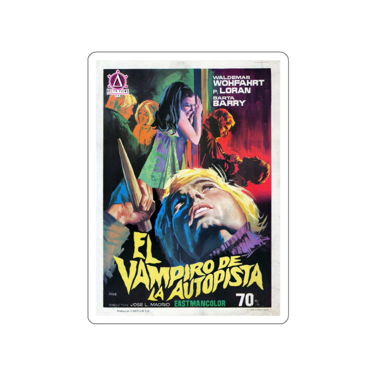 THE HORRIBLE SEXY VAMPIRE 1971 Movie Poster STICKER Vinyl Die-Cut Decal-White-The Sticker Space