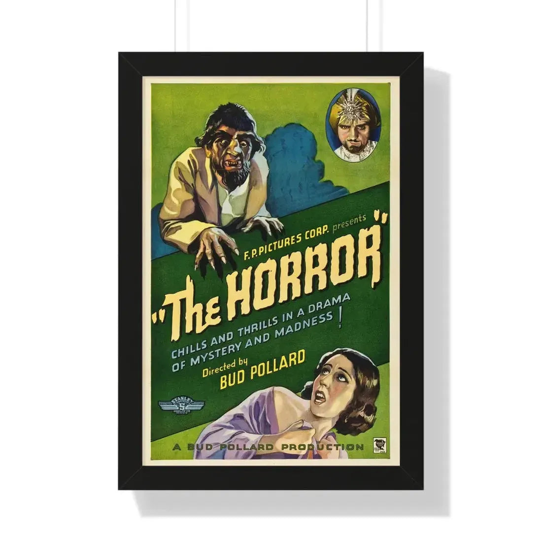 THE HORROR 1932 - Framed Movie Poster 16″ x 24″ Black - The Sticker Space