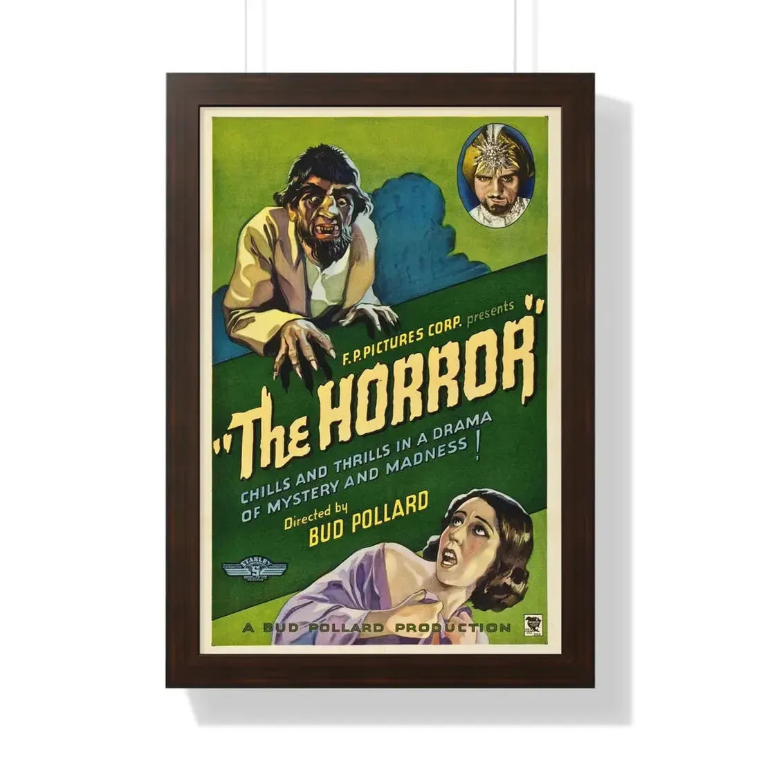 THE HORROR 1932 - Framed Movie Poster 16″ x 24″ Walnut - The Sticker Space
