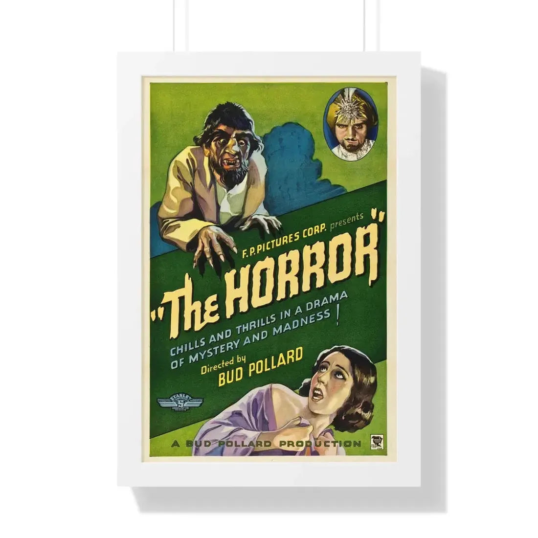 THE HORROR 1932 - Framed Movie Poster 16″ x 24″ White - The Sticker Space
