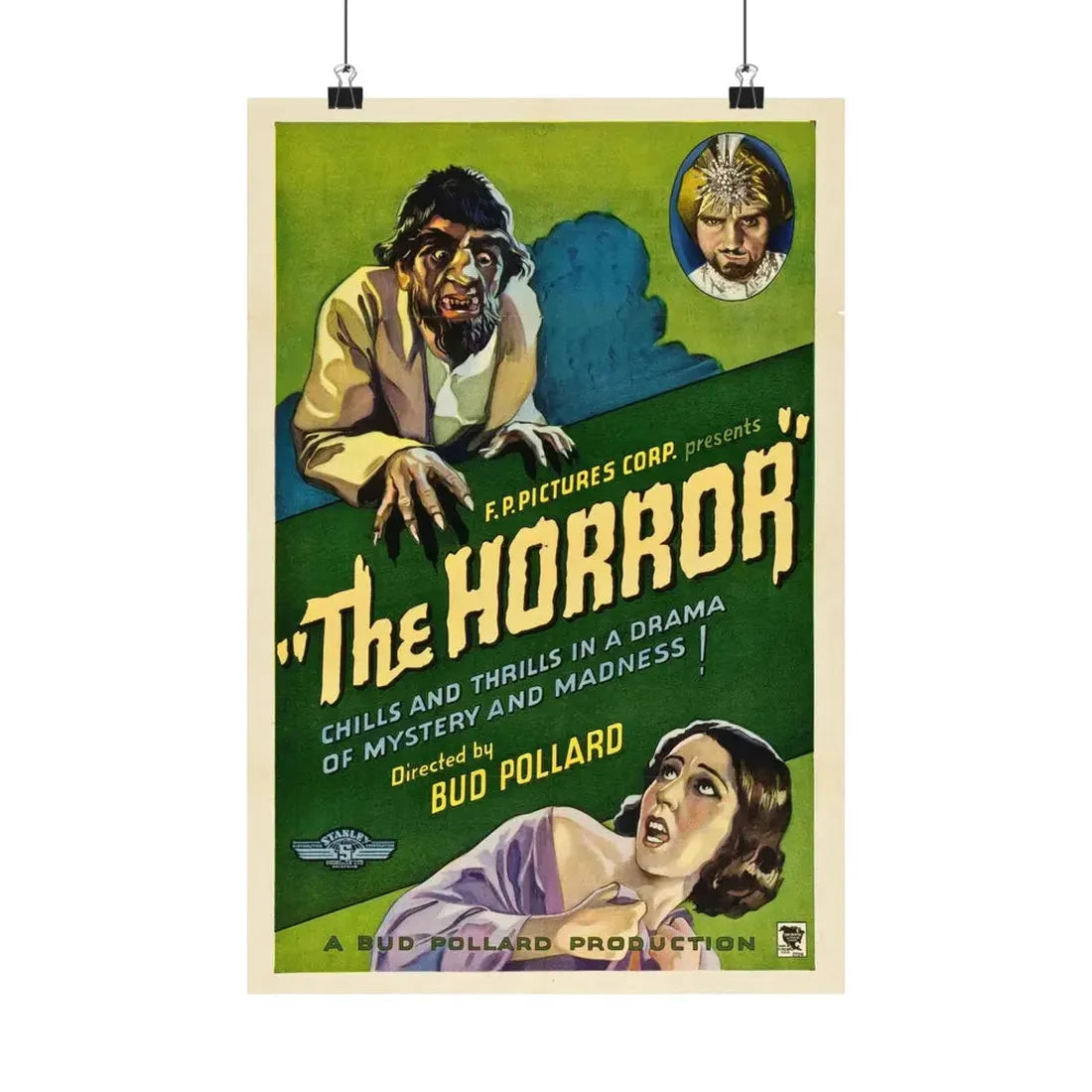 THE HORROR 1932 - Paper Movie Poster 12″ x 18″ Matte - The Sticker Space