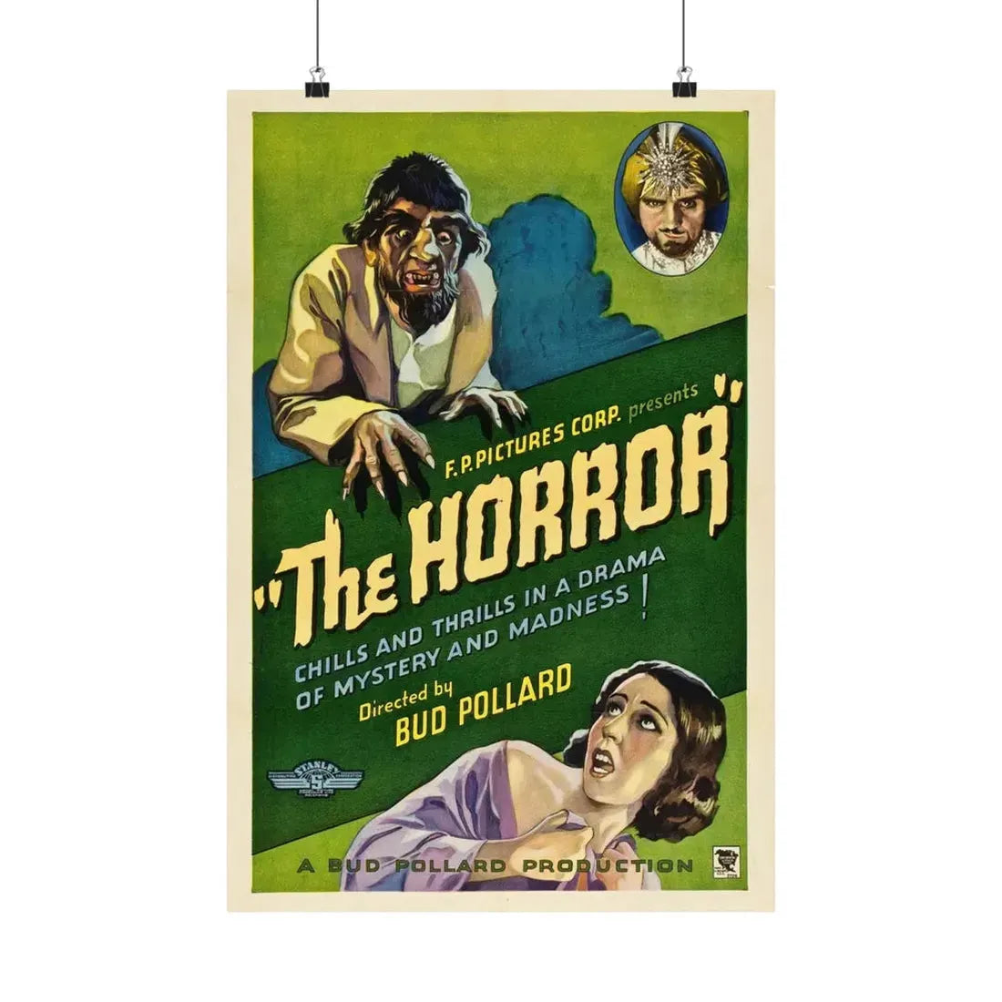 THE HORROR 1932 - Paper Movie Poster 16″ x 24″ Matte - The Sticker Space