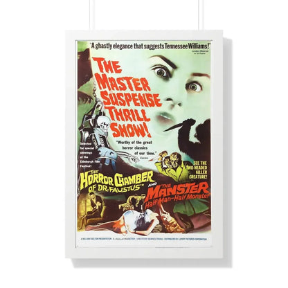 THE HORROR CHAMBER OF DR FAUSTUS (EYES WITHOUT A FACE) + THE MANSTER 1959 - Framed Movie Poster 20" x 30" White - The Sticker Space