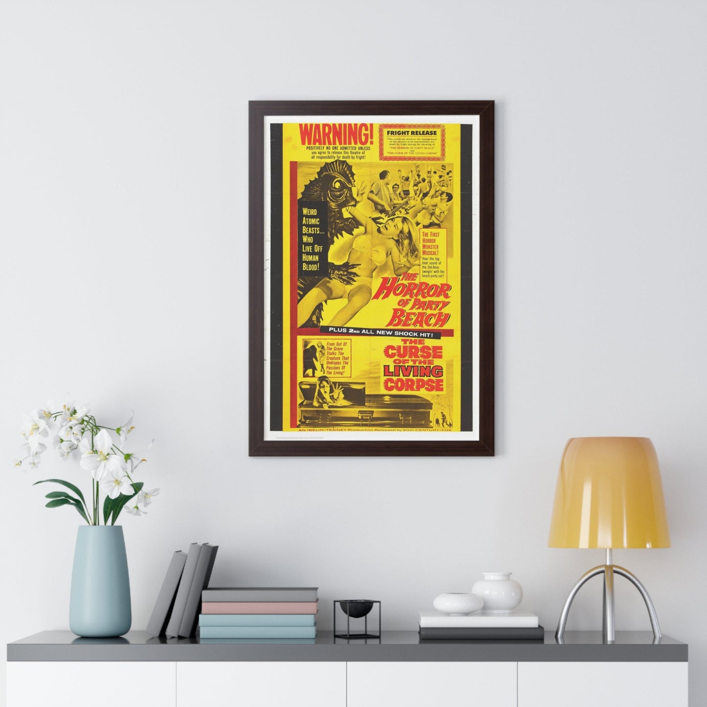 THE HORROR OF PARTY BEACH + THE CURSE OF THE LIVING CORPSE 1964 - Framed Movie Poster-The Sticker Space