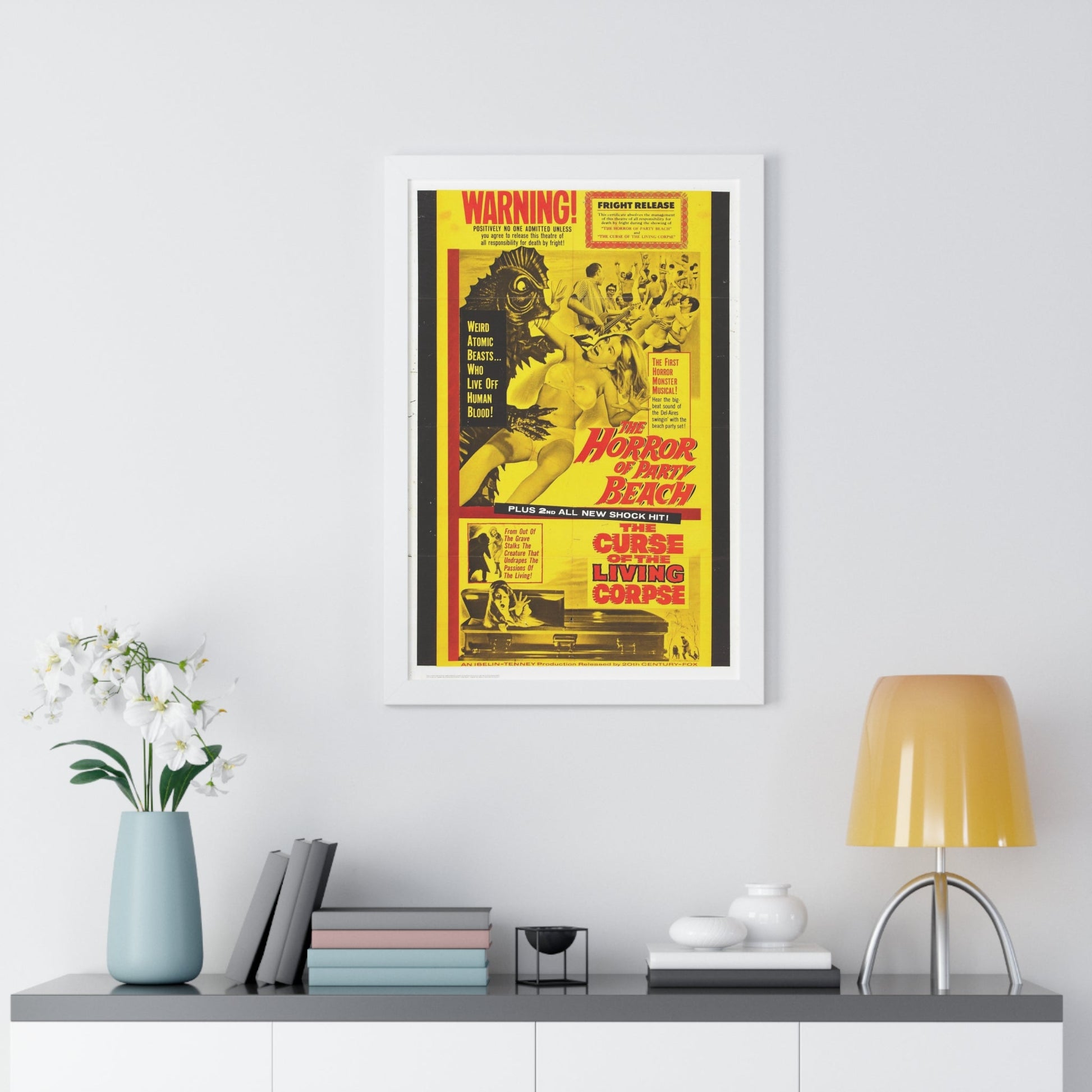 THE HORROR OF PARTY BEACH + THE CURSE OF THE LIVING CORPSE 1964 - Framed Movie Poster-The Sticker Space