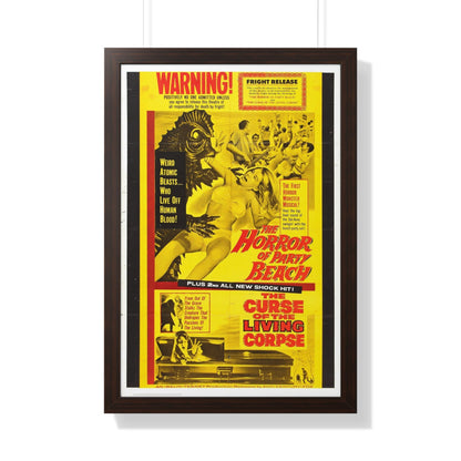 THE HORROR OF PARTY BEACH + THE CURSE OF THE LIVING CORPSE 1964 - Framed Movie Poster-20" x 30"-The Sticker Space