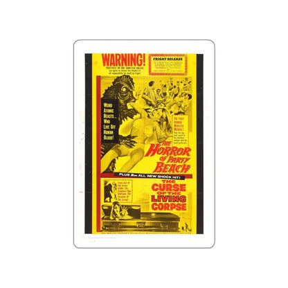 THE HORROR OF PARTY BEACH + THE CURSE OF THE LIVING CORPSE 1964 Movie Poster STICKER Vinyl Die-Cut Decal 6 Inch - The Sticker Space