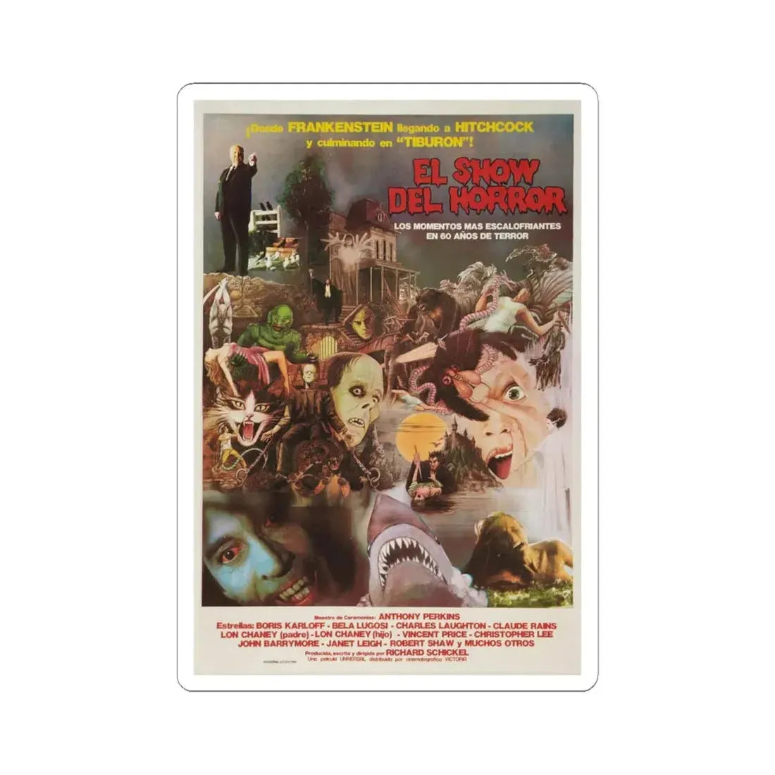 THE HORROR SHOW 1979 Movie Poster - STICKER Vinyl Kiss-Cut Decal 6 Inch White - The Sticker Space