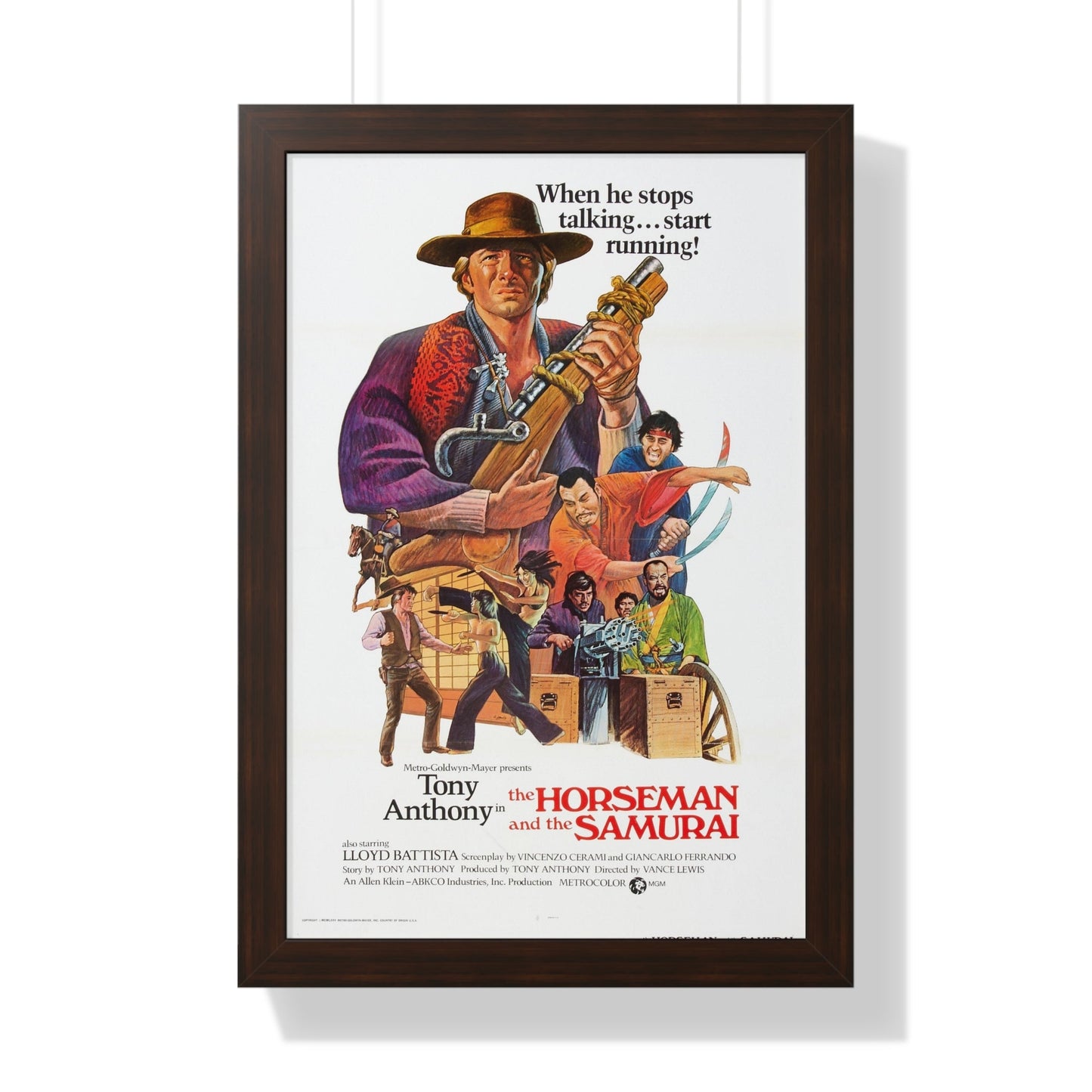 THE HORSEMAN AND THE SAMURAI (THE SILENT STRANGER) 1968 - Framed Movie Poster-16″ x 24″-The Sticker Space