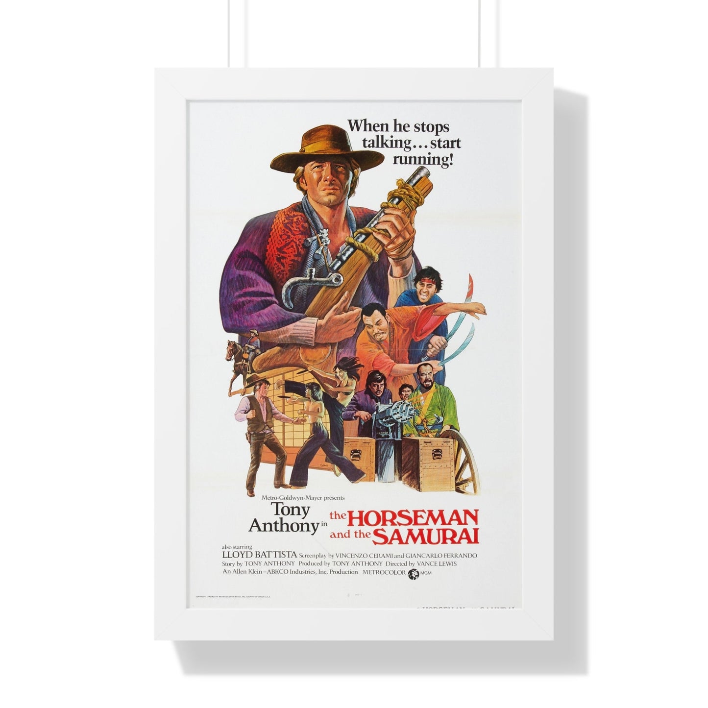 THE HORSEMAN AND THE SAMURAI (THE SILENT STRANGER) 1968 - Framed Movie Poster-16″ x 24″-The Sticker Space