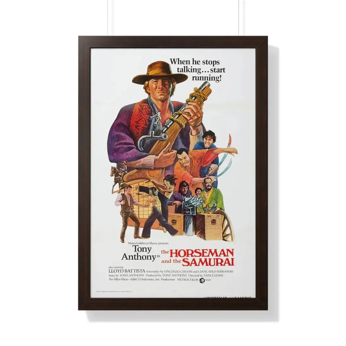THE HORSEMAN AND THE SAMURAI (THE SILENT STRANGER) 1968 - Framed Movie Poster 20" x 30" Walnut - The Sticker Space