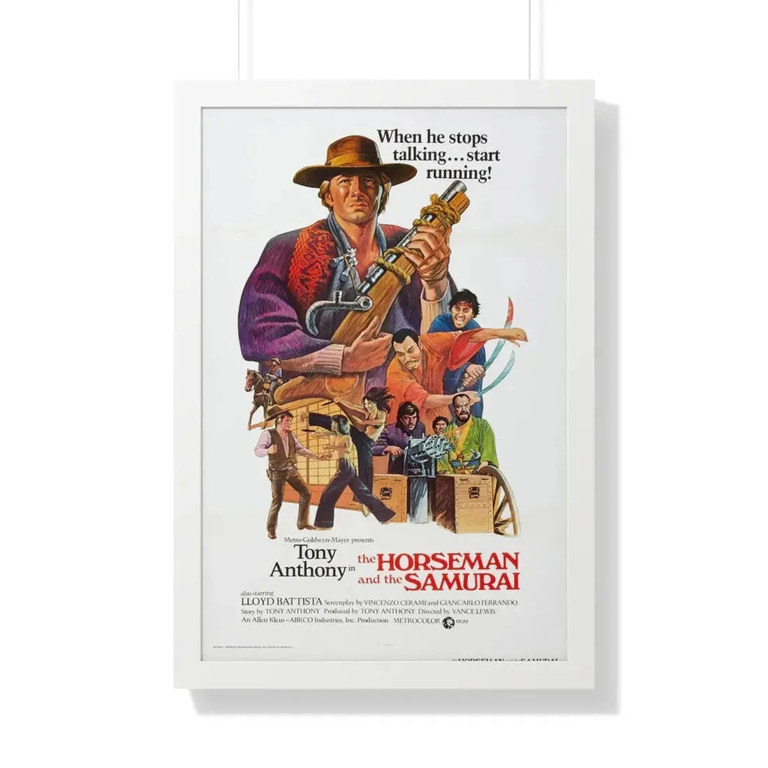 THE HORSEMAN AND THE SAMURAI (THE SILENT STRANGER) 1968 - Framed Movie Poster 20" x 30" White - The Sticker Space