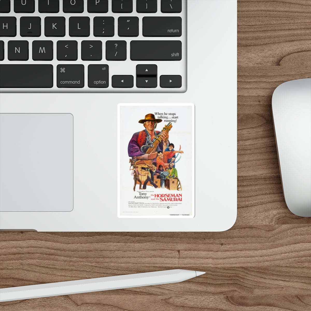 THE HORSEMAN AND THE SAMURAI (THE SILENT STRANGER) 1968 Movie Poster STICKER Vinyl Die-Cut Decal-The Sticker Space