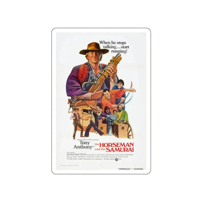 THE HORSEMAN AND THE SAMURAI (THE SILENT STRANGER) 1968 Movie Poster STICKER Vinyl Die-Cut Decal 2 Inch - The Sticker Space
