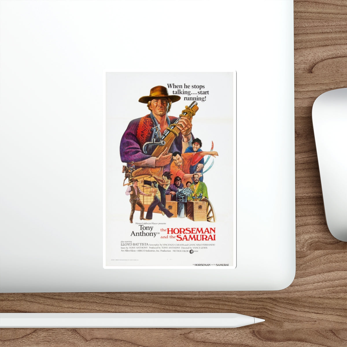 THE HORSEMAN AND THE SAMURAI (THE SILENT STRANGER) 1968 Movie Poster STICKER Vinyl Die-Cut Decal-The Sticker Space
