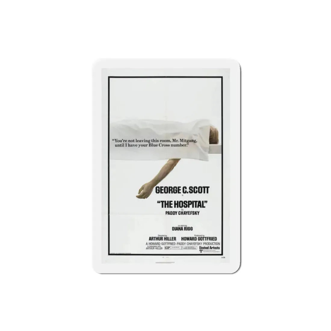 The Hospital 1971 Movie Poster Refrigerator Magnet 2 Inch - The Sticker Space