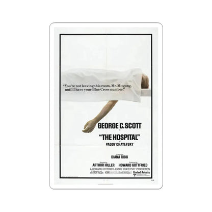 The Hospital 1971 Movie Poster - STICKER Vinyl Kiss-Cut Decal 3 Inch White - The Sticker Space