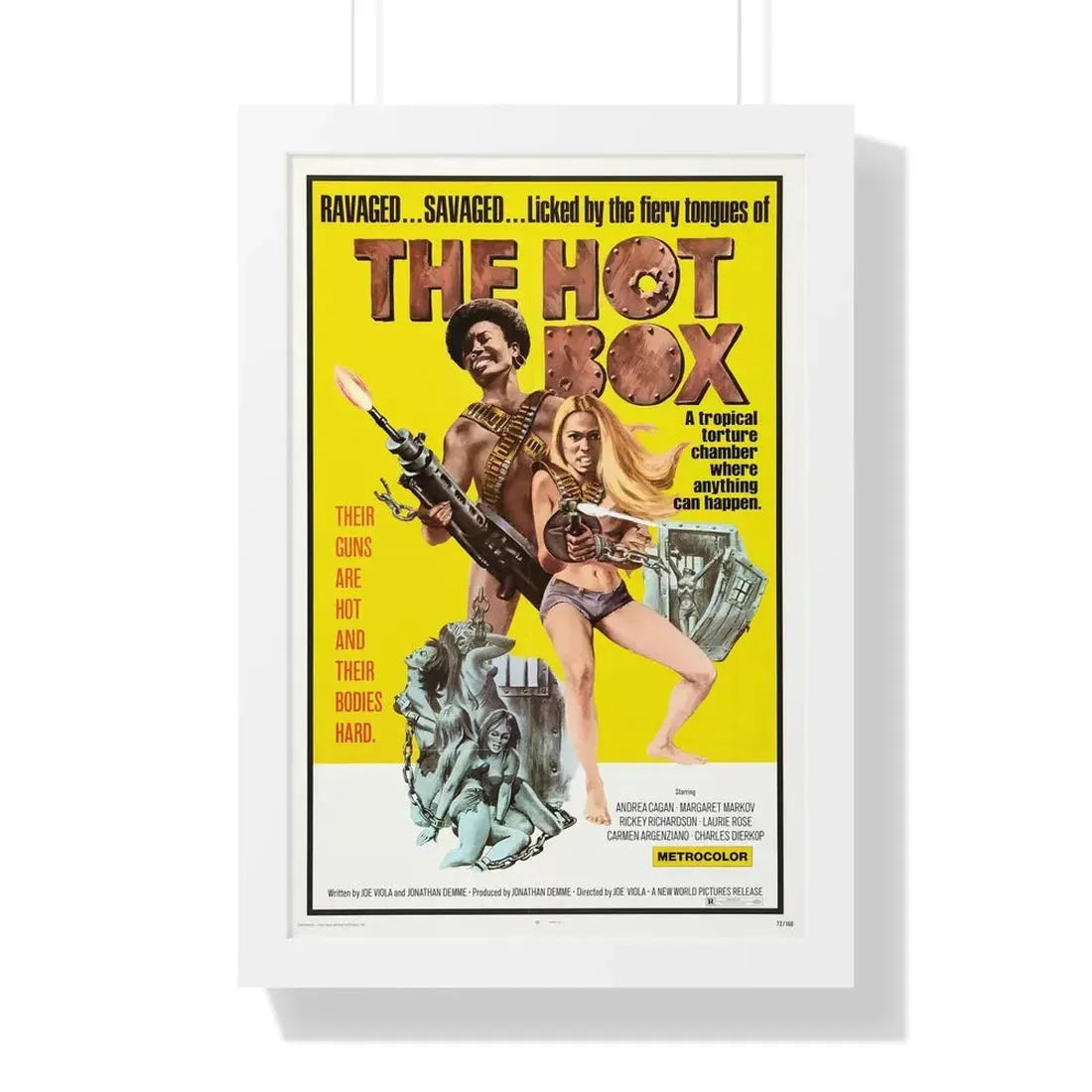 THE HOT BOX 1972 - Framed Movie Poster 16″ x 24″ White - The Sticker Space