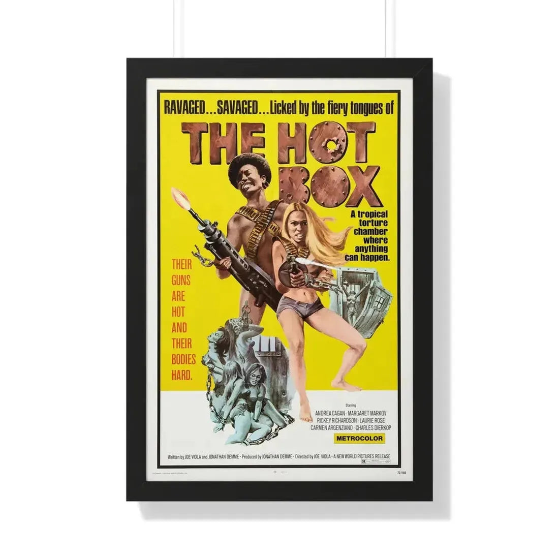 THE HOT BOX 1972 - Framed Movie Poster 20" x 30" Black - The Sticker Space