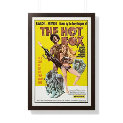 THE HOT BOX 1972 - Framed Movie Poster 20" x 30" Walnut - The Sticker Space