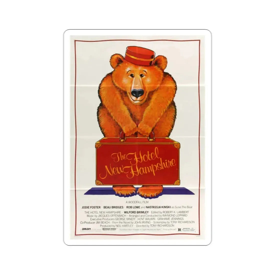 The Hotel New Hampshire 1984 Movie Poster STICKER Vinyl Die-Cut Decal 2 Inch - The Sticker Space