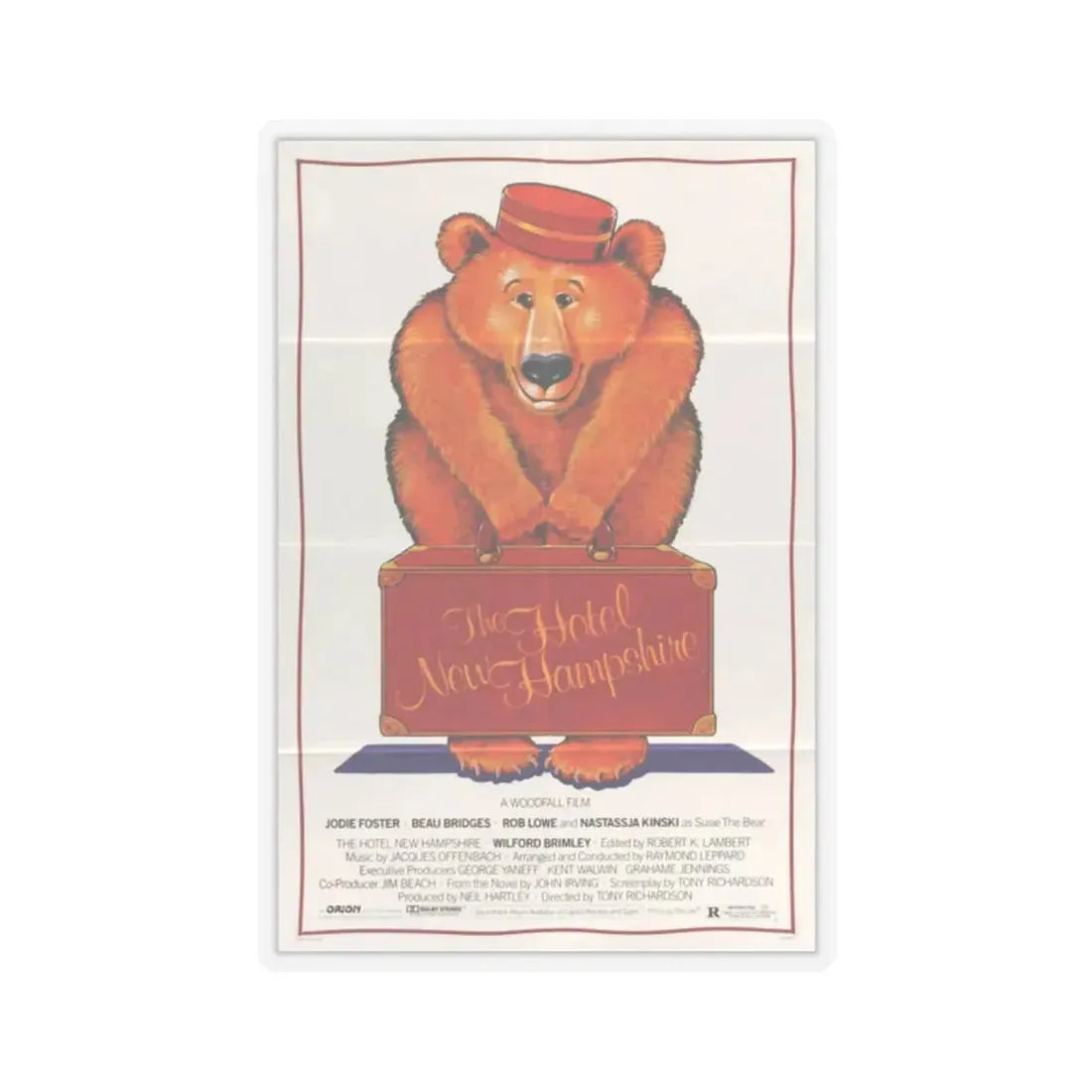 The Hotel New Hampshire 1984 Movie Poster - STICKER Vinyl Kiss-Cut Decal 2 Inch Transparent - The Sticker Space